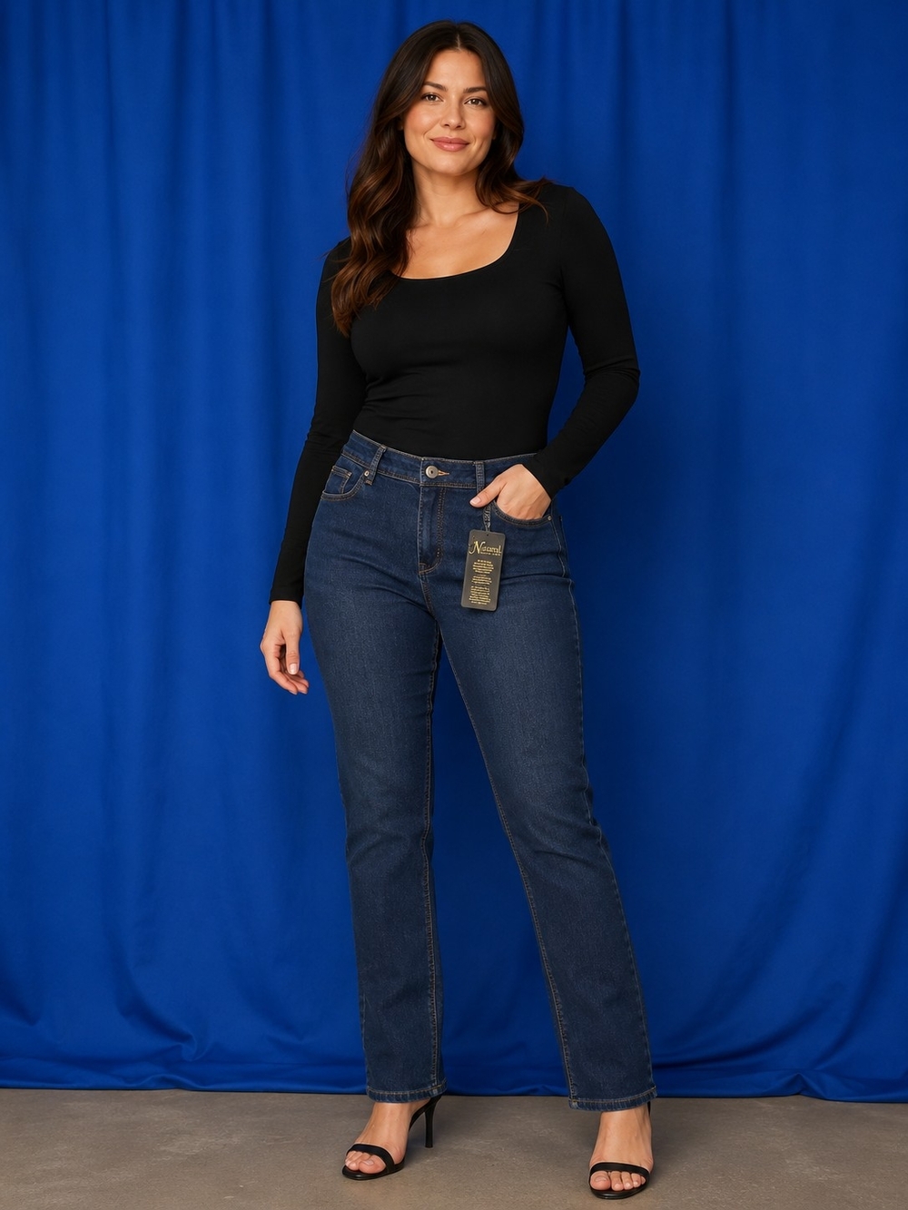 Natural Reflections Fleece Lined Women’s Jeans - Dark Blue Size 10